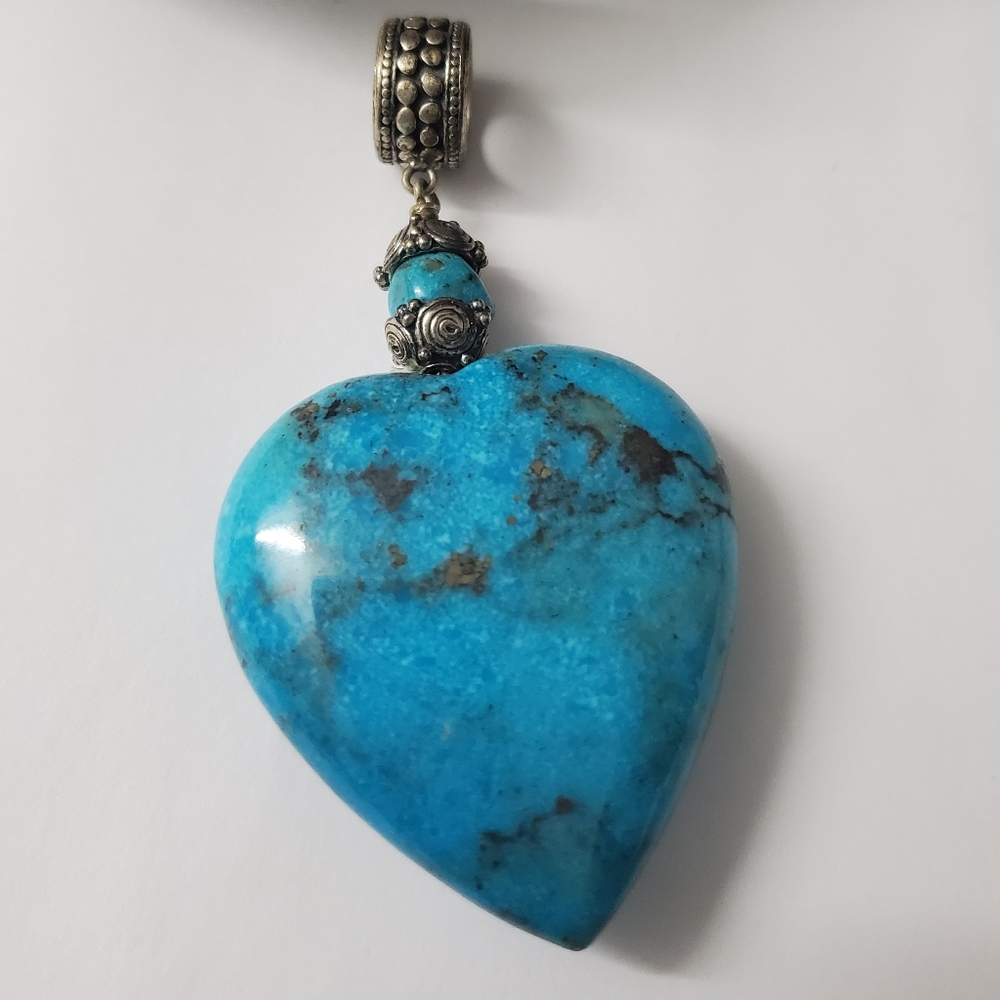 ‘Heart of the Desert’ Sterling Silver 925 Turquoise Heart Pendant